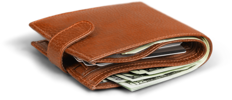 A wallet that is full of money you've saved by getting an exact quote!